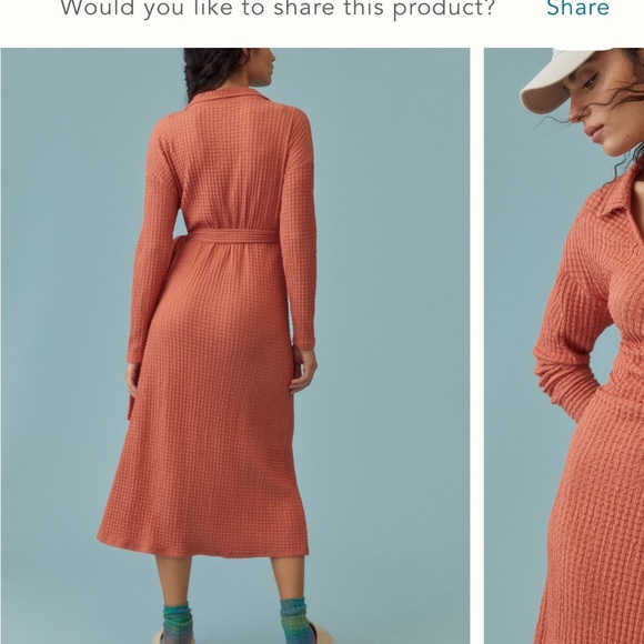 Anthropologie Terracotta Wrap Dress - Picture 3 of 10